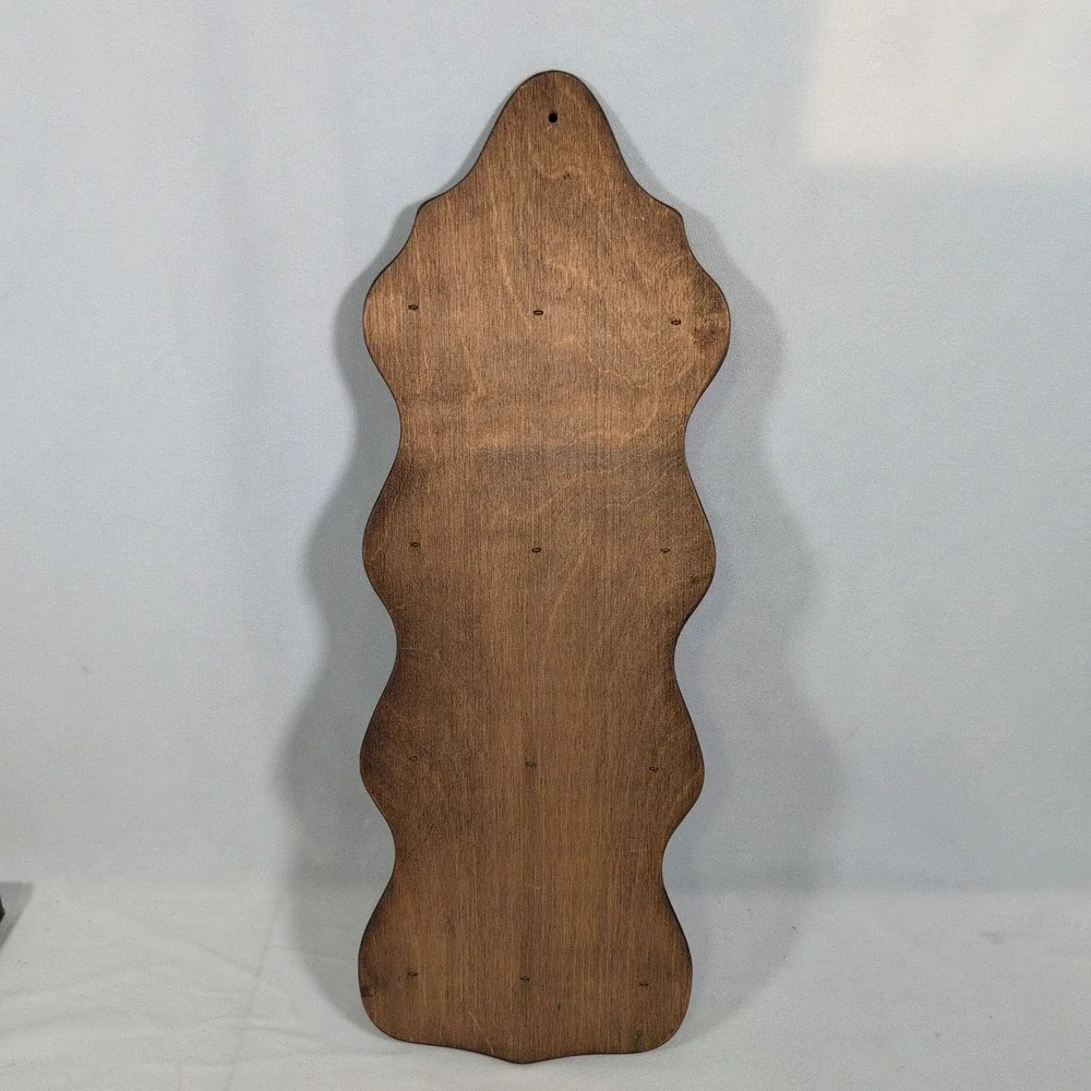 Vintage MCM Wood Rack Display Holder For Souvenir Tea Spoon Or Hankie Collection